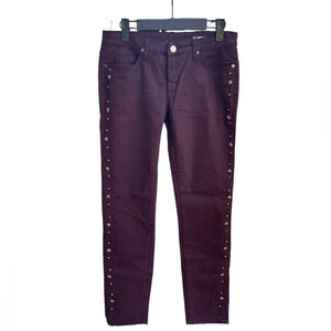 BLANKNYC DEEP CUFF STRAIGHT FLORAL STUDDED JEANS